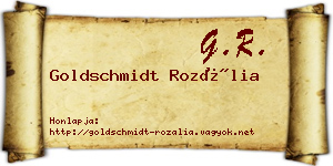 Goldschmidt Rozália névjegykártya